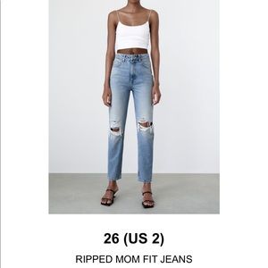Brand new with tags - Ripped Zara Mom Jeans